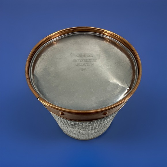 Farmhouse Rustic  Multi Functional Galvanized Tin And Cooper Bucket 6.75"x 6" - Picture 3 of 5